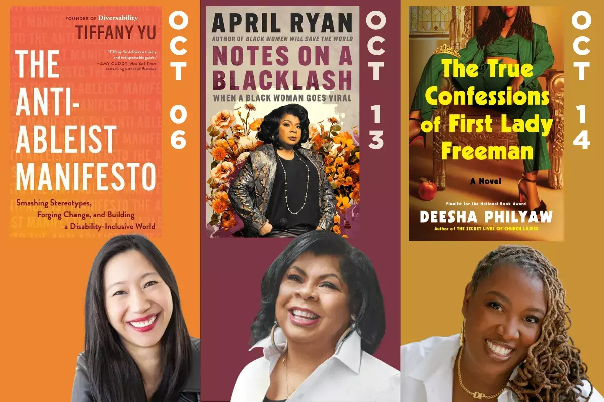 On October 6, hear Tiffany Yu. On October 13, hear April Ryan. On October 14, hear Deesha Philyaw. On October 25, hear Tara Pringle Jefferson.