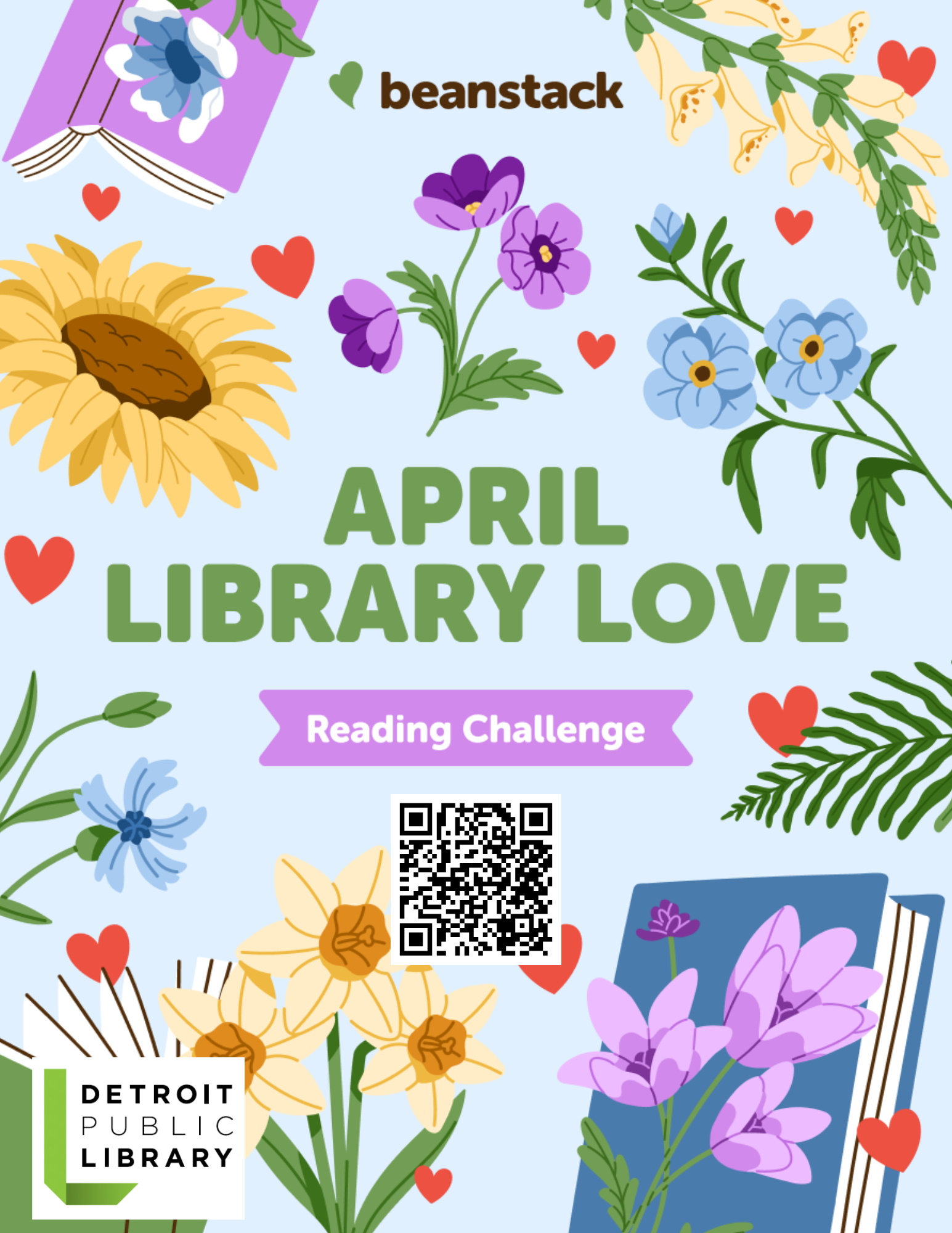 April Library Love with Spring Flowers