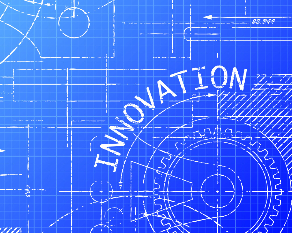 Blueprint with gears